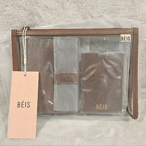 BEIS MAPLE passport Holder, Luggage Tag And Clear Bag